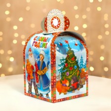 New Year. Gift box New Year's cube 