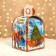 New Year. Gift box New Year's cube "New Year traditions" 12 x 12 x 17 cm.