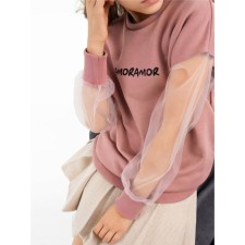 Sweatshirt for girl Crystal, height 152 cm, powder color