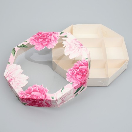 Confectionery box, packaging "Peonies", 29 x 29 x 5 cm-1