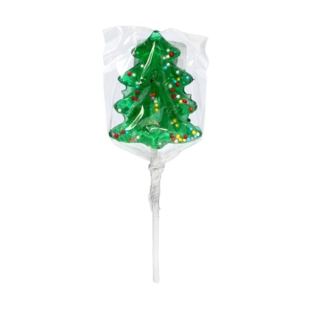 Caramel Lollicon "Christmas tree in sprinkling" with an apple taste, 17 g-1