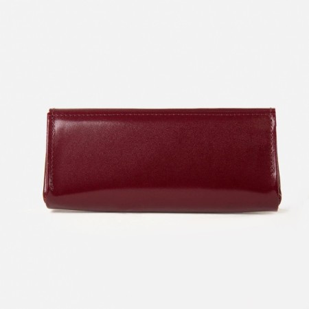 Women's wallet on the button, burgundy color-1