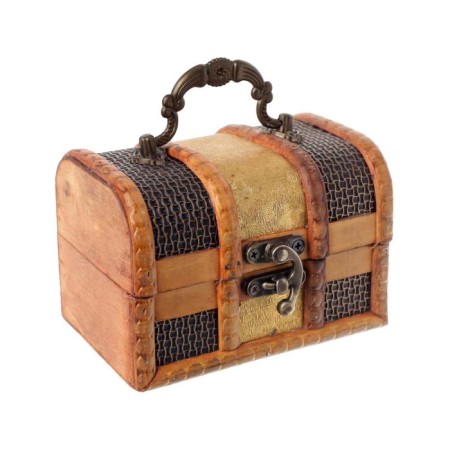 Casket wood chest "Golden network and plaster" 8.5x12x8.5 cm-6