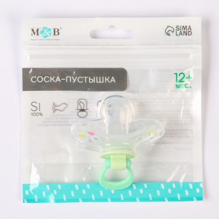 Nipple - dummy, SL, ORTD +12 months, with a cap "Bunny", green-6