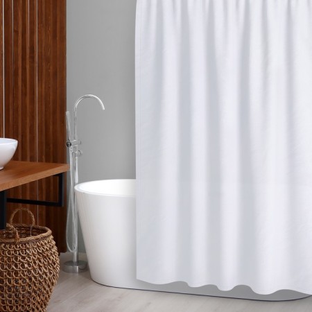 Bathroom curtains, 180 × 180 cm, 12 rings, PEVA, white color