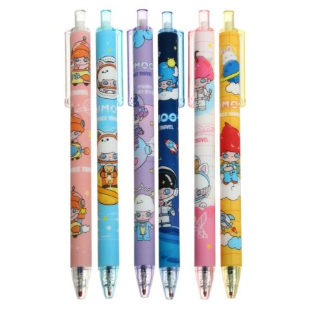 Gel pen, automatic 0.5 mm, black rod, body with a pattern, mix (barcode on a piece)