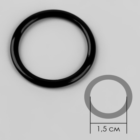Step ring, metal, 15 mm, 20 pcs, black color-1
