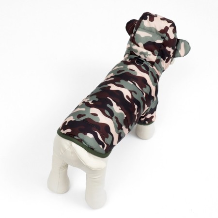 Dog Jacket "Fighter" with a hood, size XS (DS 20, OG 28 cm), camouflage-4