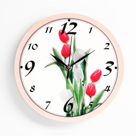 Wall clock "Tulips", discrete move, D-23. cm