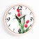 Wall clock "Tulips", discrete move, D-23. cm