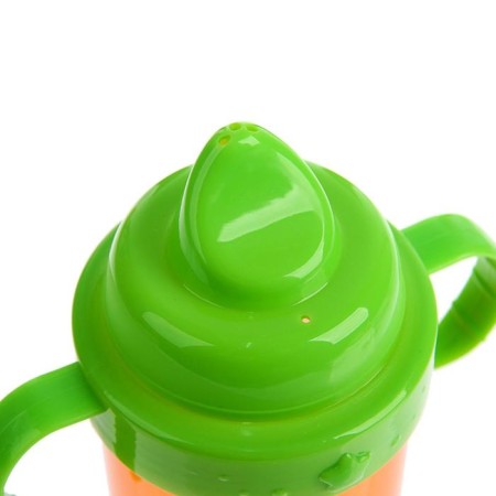 Baby playpel with solid nose, 150 ml., With handles, orange/green color-4