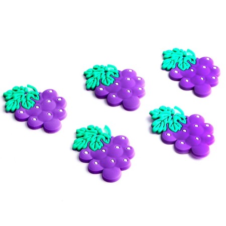 Decor silicone "Grapes" set of 5 pcs., Size 1 pc. - 3 × 4 × 0.3 cm, glue pads-1