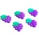 Decor silicone "Grapes" set of 5 pcs., Size 1 pc. - 3 × 4 × 0.3 cm, glue pads