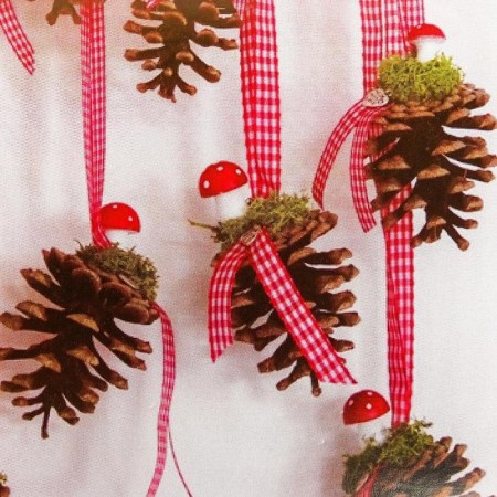 Set for creating a suspended Christmas tree toy from cones "lovely"-1