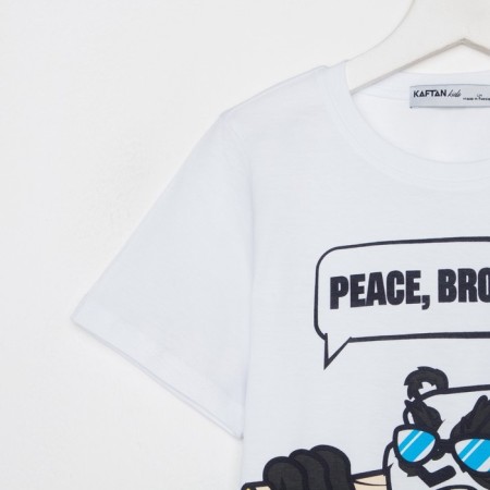 A set for a boy (T-shirt, trousers) KAFTAN "HYPE", height 146-152, white/black color-8