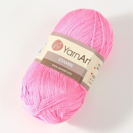 Yarn "etamin" 100% acrylic 180m/30g (436 pink)-1