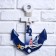 Interior hanger "anchor", 1 hook, white-blue, 28 x 20 x 5 cm
