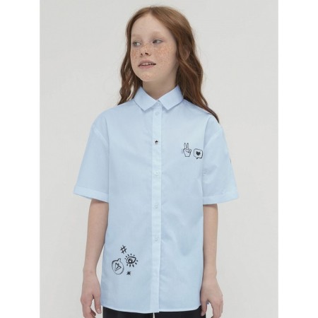 Blouse for girls, height 122 cm, blue color