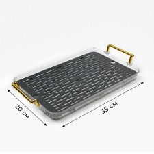 Tray for the tea ceremony, 20 x 35 cm, gray