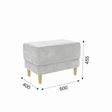 Rondo Pouf 2, 600 x 400 x 455, pebbles (velor)-1