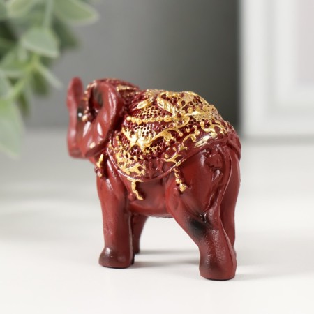 Souvenir Polystone "Elephant in the Golden Popone" 5x6.5x2.5 cm-1