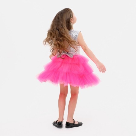 New Year. Children's dress with sequins KAFTAN, p. 32 (110-116), bright pink-5
