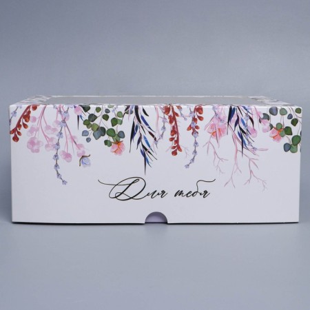 Capcake box, confectionery packaging with a window, 6 cells "Wreath", 25 x 17 x 10 cm-2
