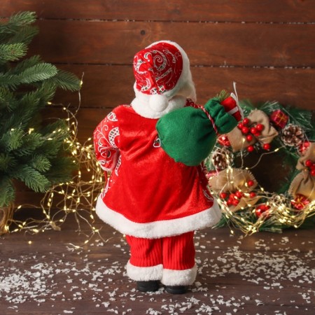 Santa Claus "in the vest and with the lantern" moves, 45x22 cm, red-green-2