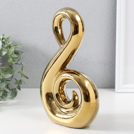 Souvenir Ceramics "Abstraction. Swan" Gold 14.5x5x25 cm-2