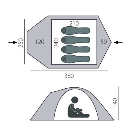 Btrace Talweg 4 tent, two-layer, 4-seater, green color-2