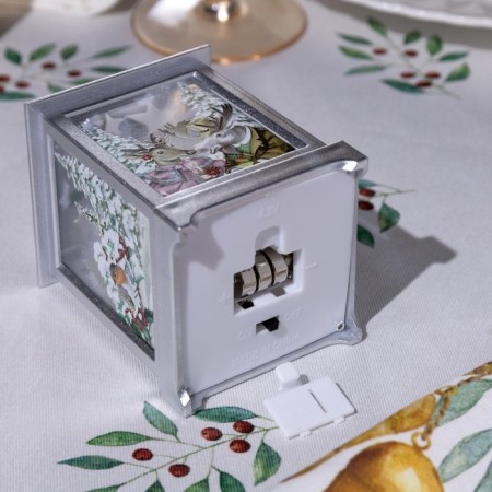 LED figure "Silver Lantern with moose and roe deer" 6.3 × 12 × 6.3 cm, plastic, batteries AG13x3, glow warm white-2