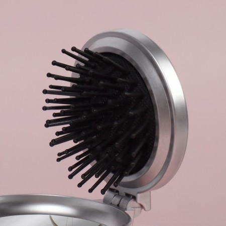 Massage comb “mother -of -pearl medallion”, folding, with a mirror, d = 6 cm, color mix-6