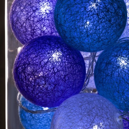 Garland “thread” 5 m with nozzles “Blueberry Blueberry”, IP20, transparent thread, 20 LED, white glow, 220 V-2