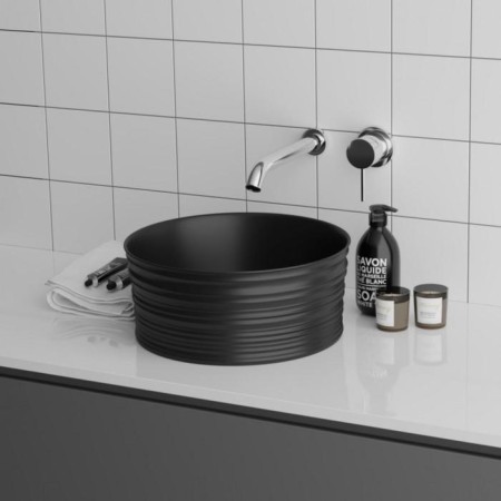 Grossman GR-3025BM sink, round, D = 405 mm, black matte-1