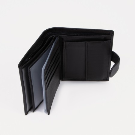 Male purse on the button for auto documents and passports, black color-5
