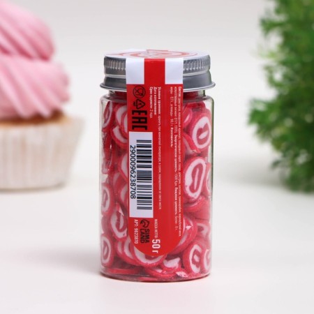 Sprinking confectionery "candy smile", red, 50 g-2
