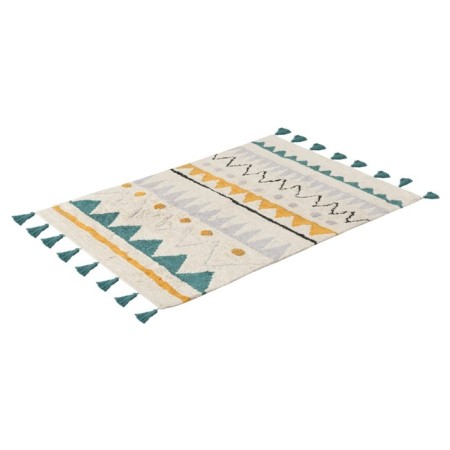 Cotton carpet with contrast ethnic ornament Ethnic, size 120x180 cm-1