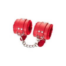 Handcuffs Anonymo, PU Skin, 27 cm, red color