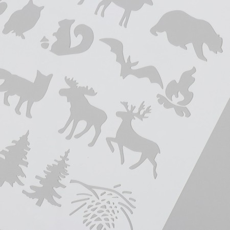 Plastic stencil "Forest residents" 20x20 cm-2