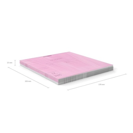 Notebook 12 litas in a cage with a plastic cover on the A5+, Erichkrause "Coverprio Neon", pink-7