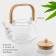 Glass teapot with a bamboo lid and a metal filter Bellatenero Octan, 800 ml
