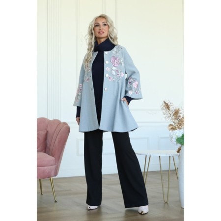 Female coat, size 48, gray color-10