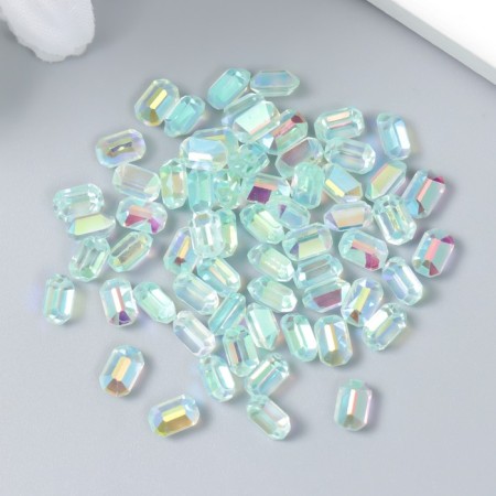 Decor for creativity Plastic "Executed Crystal" set of 60 pcs turquoise 0.8x0.6 cm-2