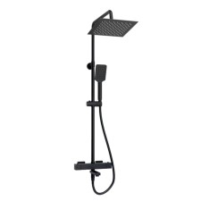 The shower system wasserkraft a299.255.130.bm Thermo, tropical shower, thermostat, black