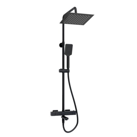 The shower system wasserkraft a299.255.130.bm Thermo, tropical shower, thermostat, black