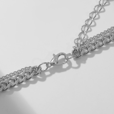 Piece "chain" amulet, butterfly, blue-white color in silver, 40 cm-1