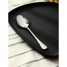 A dessert spoon made of stainless steel of the “Town” shade, length 18.5 cm, thickness 2 mm