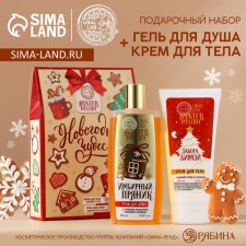 Gift set of cosmetics, shower gel 250 ml and body cream 200 ml, Winter Melody by Ural Lab