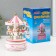 Souvenir Plastic Mechanical "Carousel - Horses" white -pink 10.5x10.5x17.5 cm 10459