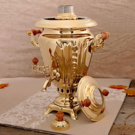 Samovar "Gold", glass, 2.5 l, heat, the pipe is included-3